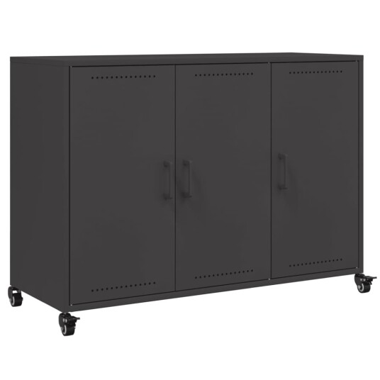 Skjenk svart 100,5x39x72 cm kaldvalset stål 8721102635632