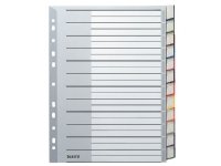 Leitz 12740000, Blank faneindeks, Fotoark kartong, Grå, Hvit, A4, 250 g/m², 238 mm