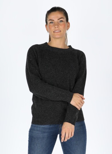Seaside Maine Pullover W Dk. Grey 38 Strikket
