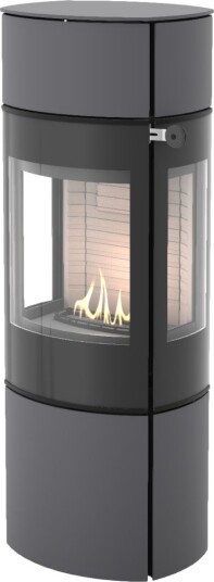 Caro 130 platina frittstående biopeis med sideglass og glassdør Caro 130 platina frittstående biopeis med sideglass og glassdør