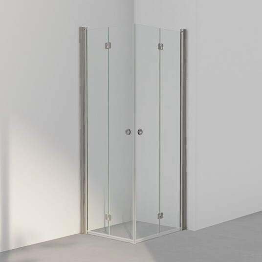 INR Iconic Nordic Rooms Dusjhjørne Linc Angel Flex Standardmål Stone / 70x80cm Klart Glass