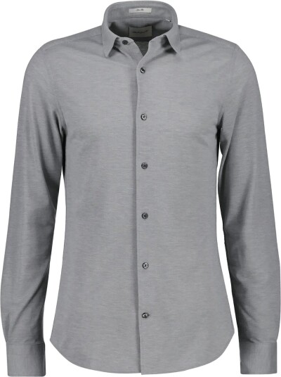 Gant Slim Two Tone Jersey Pique Shirt MID GREY L Gant Slim Two Tone Jersey Pique Shirt MID GREY L