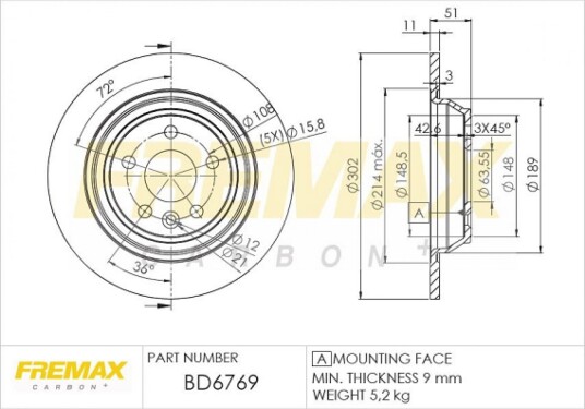Bremseskive FREMAX BD-6769