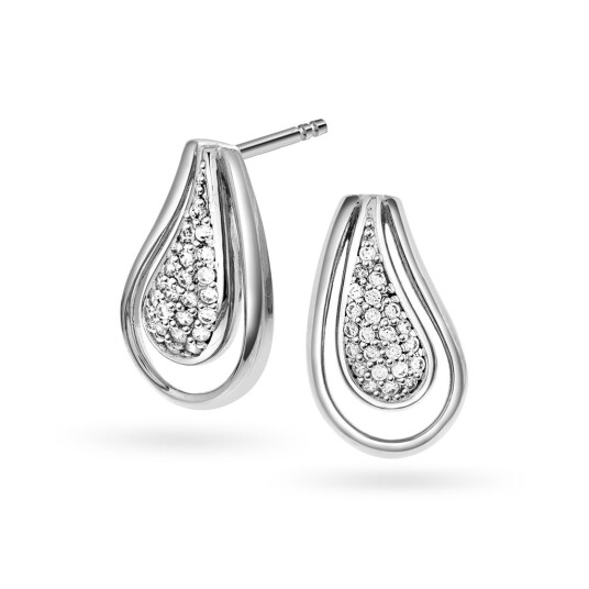 Pan Jewelry Øredobber i sølv med zirkonia