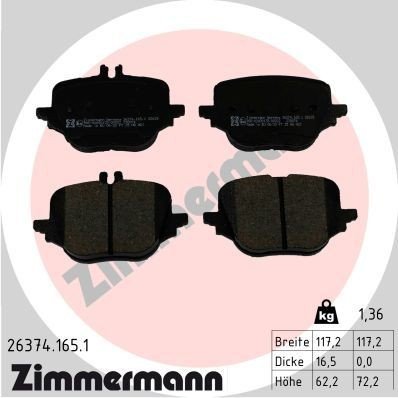 Bremseklosser ZIMMERMANN 26374.165.1