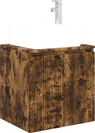 Vegghengt vaskeservant Røkt Eik 53 x 35 x 63 cm Konstruert tre Vegghengt vaskeservant Røkt Eik 53 x 35 x 63 cm Konstruert tre