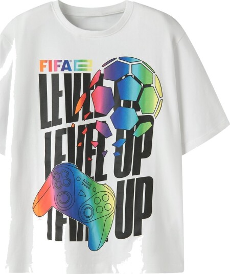 Name It T skjorte NkmJump Fifa Bright White Name It 7 8 år 122 128 T skjorte Hvit Svart