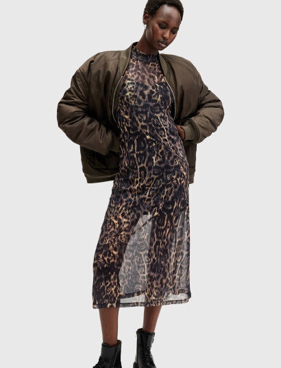 AllSaints Hanna Mesh Dress - Brown - 38 AllSaints Hanna Mesh Dress - Brown - 38