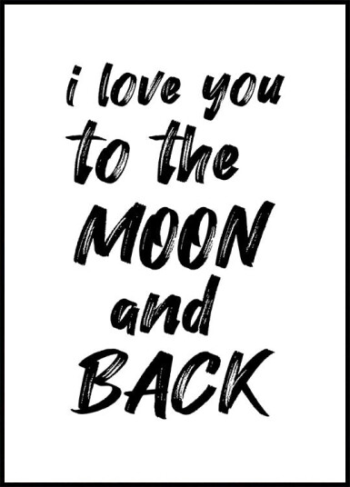 Love you to the moon and back nursery quote Plakat Plakat / 40x50cm