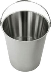 Spand 12 Ltr Ø30x27 Cm Med Hank Rustfrit Stål,Stk