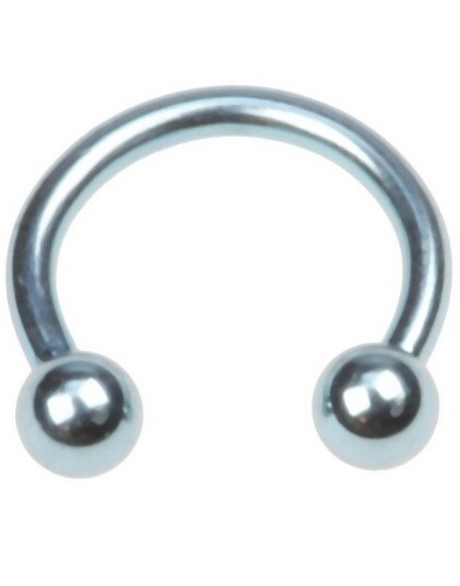 Utgått Rund Lys Blå Øyenbrynspiercing med Runde Kuler 12 x 8 mm