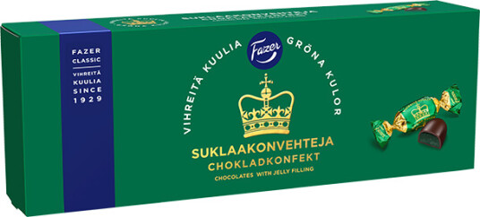 Fazer Gröna Kulor chokladpraliner 225g Fazer Gröna Kulor chokladpraliner 225g