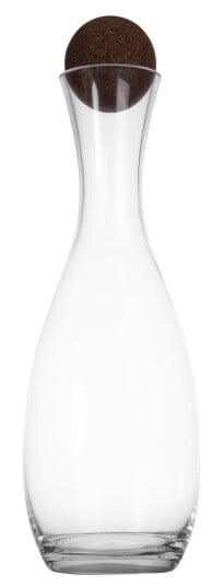 Sagaform Nature karaff med korkkula 1,5 l Klar-mørkebrun