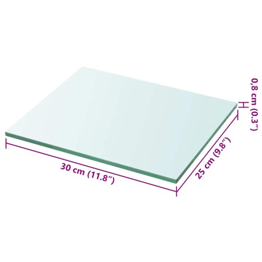 vidaXL Hyllepanel klart glass 30x25 cm vidaXL Hyllepanel klart glass 30x25 cm