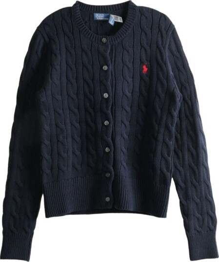 Polo Ralph Lauren 32/2 Cotton-Lsl-Crd - Navy - M