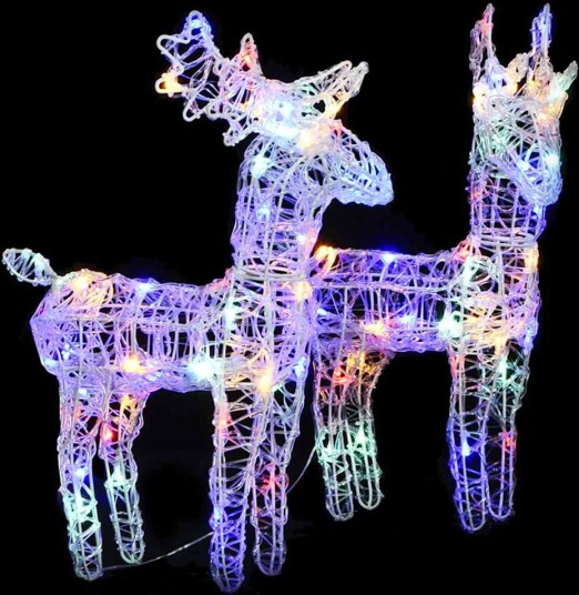 vidaXL Julereinsdyr 2 stk flerfarget 80 LED akryl vidaXL Julereinsdyr 2 stk flerfarget 80 LED akryl
