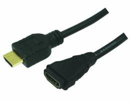 LogiLink - Cable HDMI - HDMI 1.4 male / female, version Gold, lenght 3m