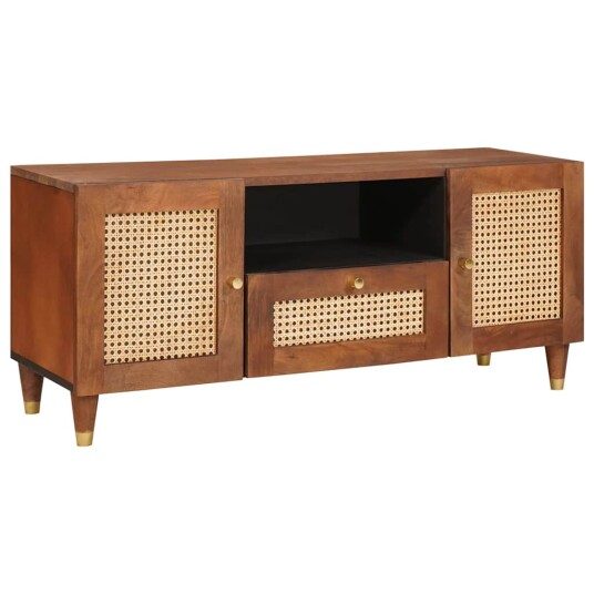 TV skap med skuff Brun 105 x 33,5 x 46 cm Massiv mango tre TV skap med skuff Brun 105 x 33,5 x 46 cm Massiv mango tre
