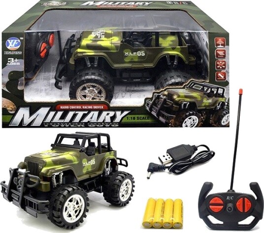 Askato RC Militærjeep Radiostyrt Bil Inkl. Lader