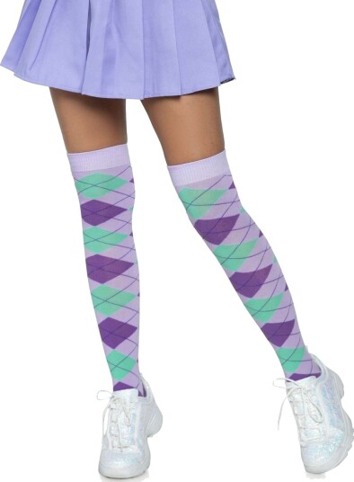 Lavendel Akryl Strømper/Knesokker