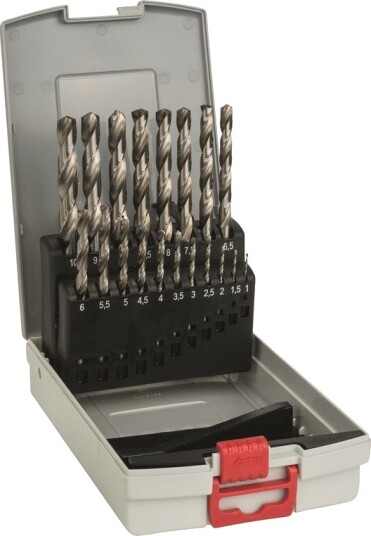 Bosch HSS-G 19-delers metallbor-sett med 135° borspiss, 1-10 mm