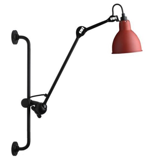 Lampe Gras N210 Vegglampe Matt Sort & Matt Rød Lampe Gras N210 Vegglampe Matt Sort & Matt Rød
