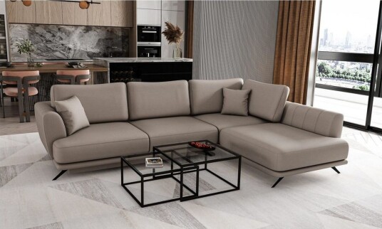 Seksjon Eltap Larde 286x191x90 cm Savoi 7 Beige Høyre