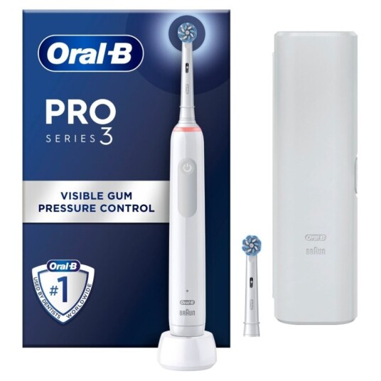 Oral-B Elektrisk tannbørste Pro3 White + Extra Sensi Brush Head Oral-B Elektrisk tannbørste Pro3 White + Extra Sensi Brush Head