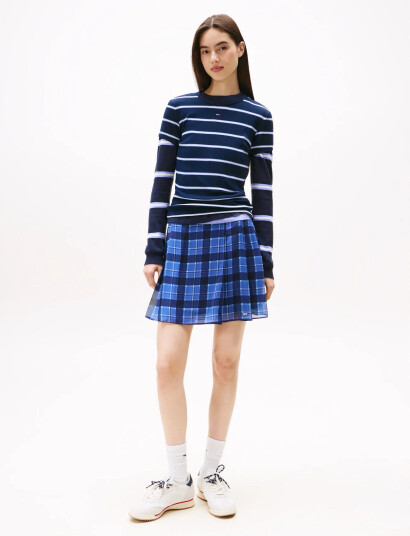 Tommy Jeans Tjw Chiffon Pleated Mini Skirt - Blue - XS