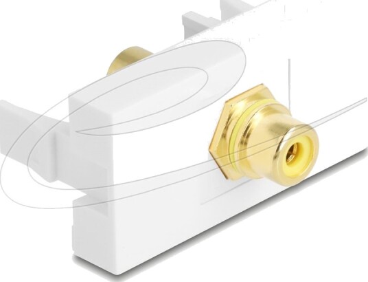 Delock Easy 45 Trykklåsmodul Gold Plated Rca 1 Gang Gul Hvit