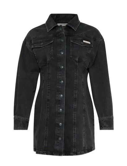 Calvin Klein Jeans Ls Denim Mini Dress Ck Essential - Black - XS Calvin Klein Jeans Ls Denim Mini Dress Ck Essential - Black - XS