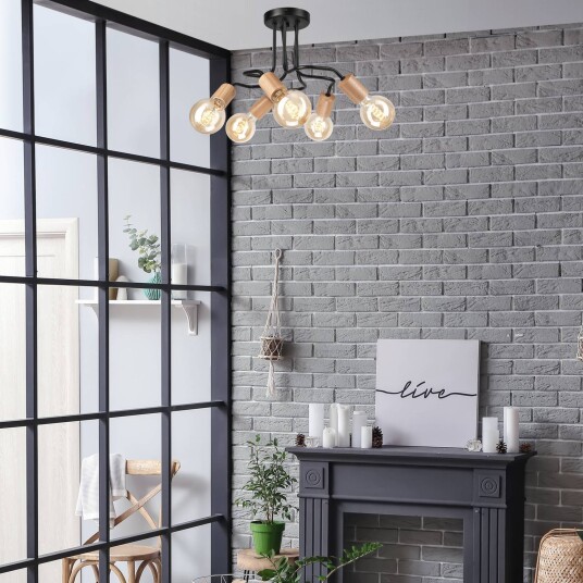 Envostar Joiy tak 5 panel fordelt svart/tre
