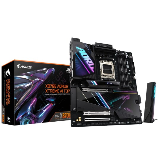 Gigabyte AORUS X870E AI TOP Hovedkort for AM5 med Wi-Fi 7 og DDR5