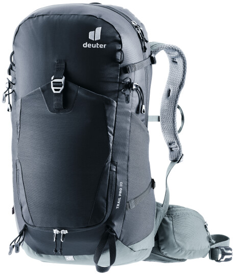 Deuter Hiking Backpack - Trail Pro 33, Topp, Bakre Polstring, Turgåing, Grønn, Meadow-Graphite, Voksen