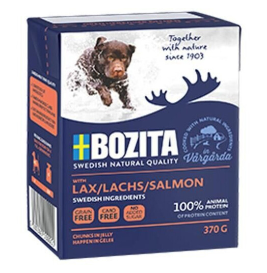 Bozita Robur Hundefôr Naturals Laks i Gelé 6x370 g