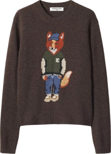 Maison Kitsuné Dame Strikkevarer Brun S,