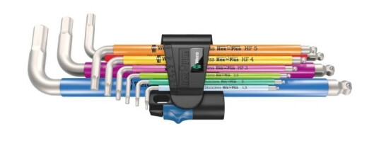 Wera 3950/9 Unbrakonøkkelsett 9 Deler Rustfritt Stål Hex-Plus Multicolour