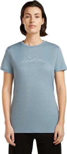 Icebreaker Mer 150 Tech Lite SS Tee Sparkling Stars Dame Flint Blue L
