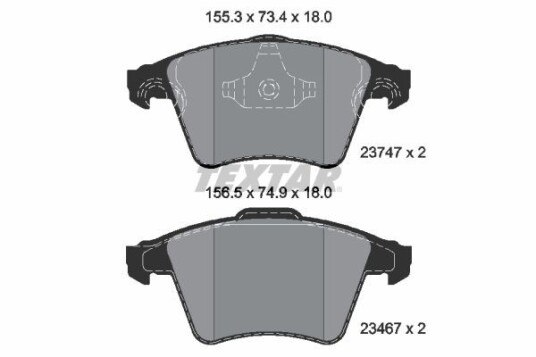 Bremseklosser TEXTAR 2374702 Bremseklosser TEXTAR 2374702