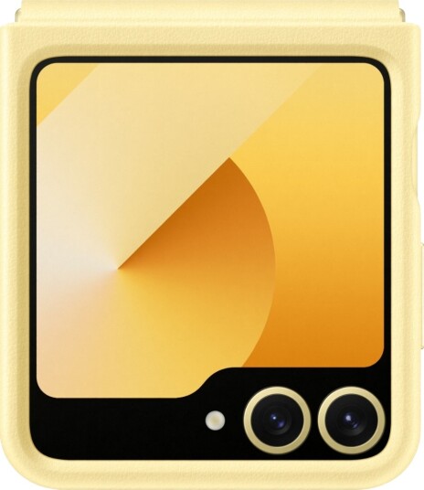 Samsung Galaxy Z Flip6 Kindsuit deksel i gul - PU Flip-cover