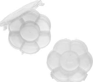 Prym Love Plastboks Blomst Transparent med 7 rom Ø10cm 2 stk