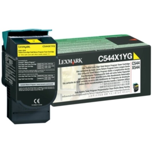 Lexmark C544X1YG Tonerkassett gul 4.000 sider, høy kapasitet return