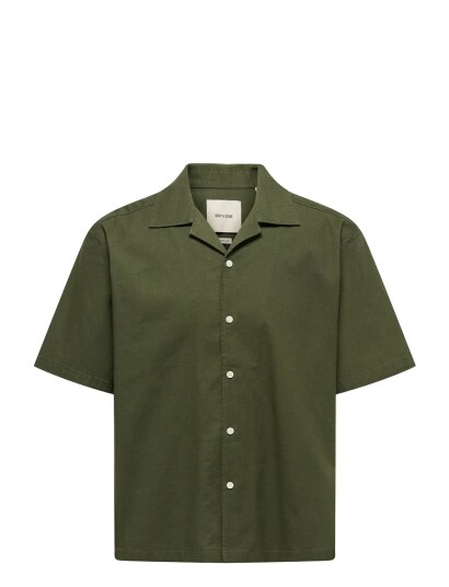 ONLY & SONS Onsreid Reg 0571 Resort Shirt Vd Khaki green XXL
