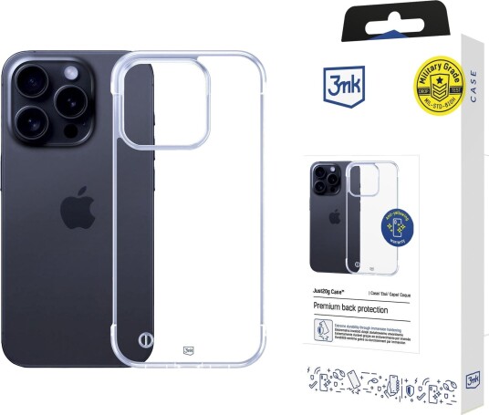 3mk Just20g gjennomsiktig deksel til Apple iPhone 16 Pro Gjennomsiktig