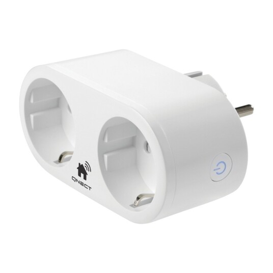 Qnect Smart Dobbelkontakt 13A WiFi