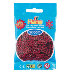 Hama Mini Perler 501-30 Mørkerød  2000 stk