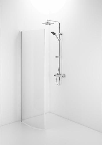 Contura Space SBVK 900 Dusjvegg bøyd, med håndtaksprofil, 900 mm, Baderom