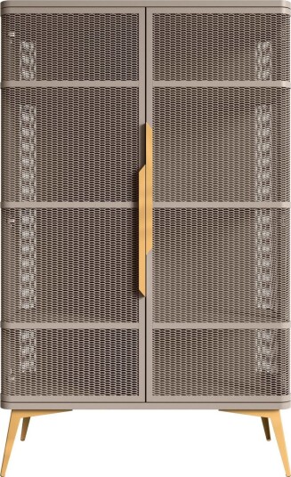 Mireva Vitrineskap 90x145 cm - beige, gull