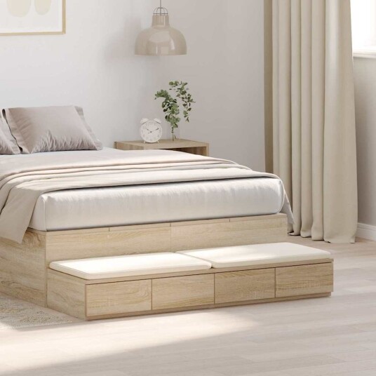  Nattbord i Sonoma Eik 120x36.5x16.5 cm Konstrukt Treet