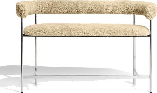 Møbel Copenhagen Font Bar Sofa 75 cm Saueull Honey/Polert Stålunderstell
